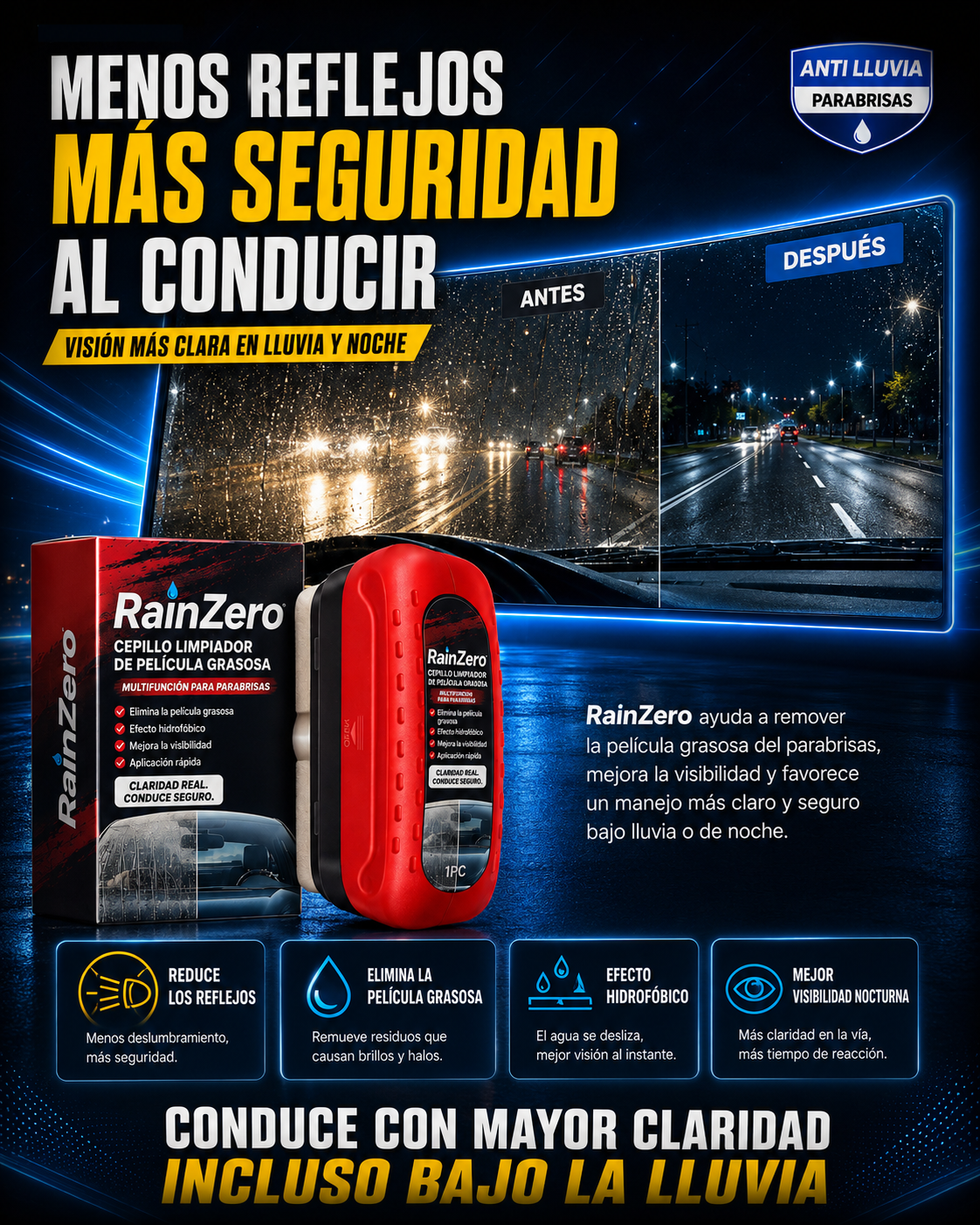 Rain Zero | Cepillo Removedor de Lluvia